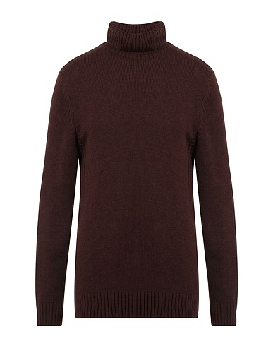 OUT/FIT Polo neck Dark brown 57% Polyacrylic, 29% Polyamide, 7% Wool, 7% Viscose