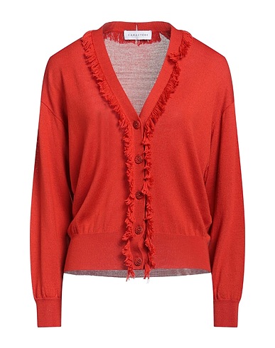 CARACTÈRE Strickjacke Rostrot 50% Polyacryl, 50% Schurwolle