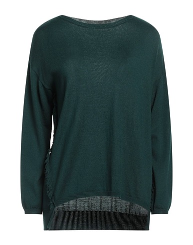 CARACTÈRE Sweater Dark green 50% Polyacrylic, 50% Virgin Wool
