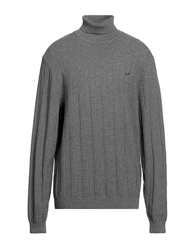 SUN 68 Polo neck Grey 50% Merino Wool, 50% Cotton