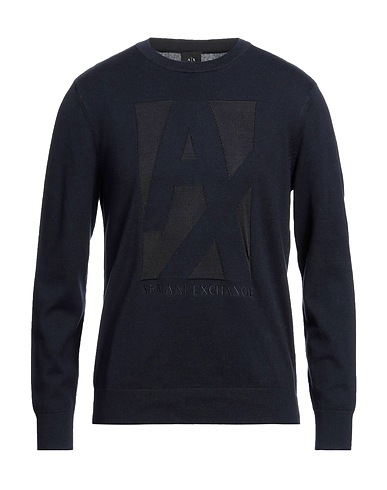 ARMANI EXCHANGE Pullover Blu notte 96% Cotone, 4% Viscosa