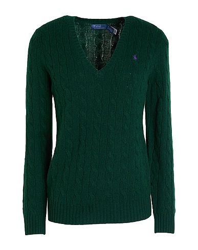 POLO RALPH LAUREN Pullover Verde scuro 80% Lana, 20% Cachemire