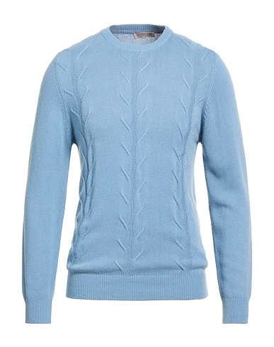 DANIELE ALESSANDRINI HOMME Sweater BLU CHIARO 40% Viscose, 30% Polyamide, 25% Wool, 5% Cashmere