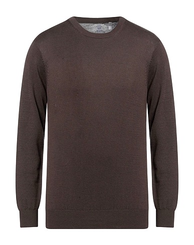 R3D WÖÔD Sweater Dark brown 60% Cotton, 15% Silk, 15% Nylon, 10% Cashmere