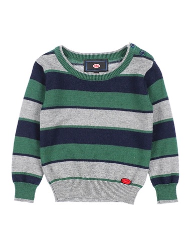 BUGATTI Sweater Emerald green 55% Wool, 24% Viscose, 14% Nylon, 7% Cashmere