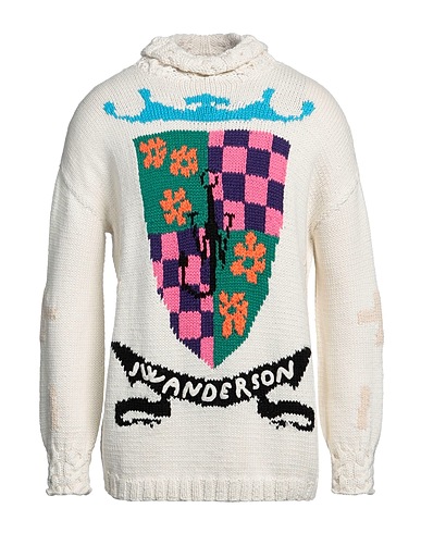 JW ANDERSON Polo neck Ivory 50% Merino Wool, 50% Acrylic
