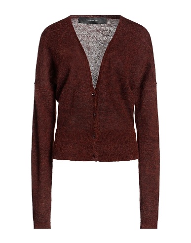 FEDERICA TOSI Cardigan Dark brown 35% Mohair wool, 35% Alpaca wool, 30% Polyamide