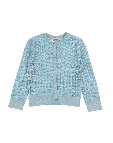 DOLCE&GABBANA Cardigan Sky blue 80% Viscose, 20% Metallic Polyester