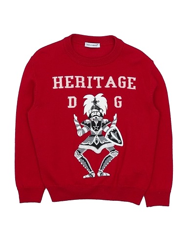 DOLCE&GABBANA Sweater Red 100% Virgin Wool, Acrylic, Cotton, Polyester