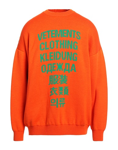 VETEMENTS Jumper Orange 100% Merino Wool