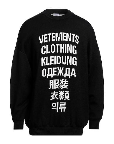 VETEMENTS Pullover Nero 100% Lana Merino