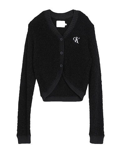 CALVIN KLEIN JEANS Strickjacke Schwarz 78% Acryl, 12% Polyamid, 5% Wolle, 5% Alpakawolle