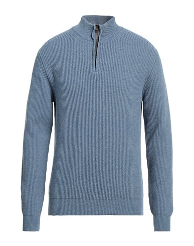 BOGLIOLI Jumper with zip Light blue 80% Wool, 20% Cashmere