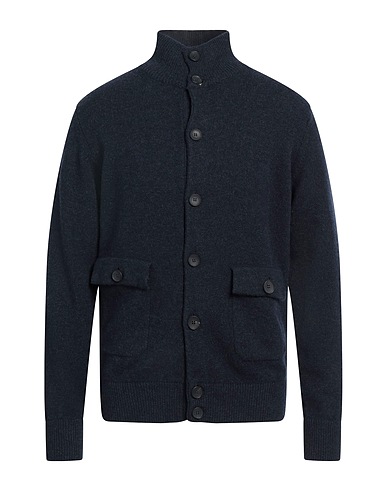 FILIPPO DE LAURENTIIS Cardigan Navy blue 90% Super 120s Wool, 10% Cashmere