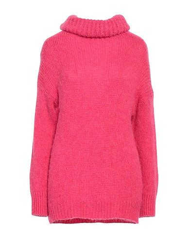 CARACTÈRE Polo neck Fuchsia 40% Acrylic, 35% Polyamide, 15% Alpaca wool, 10% Virgin Wool