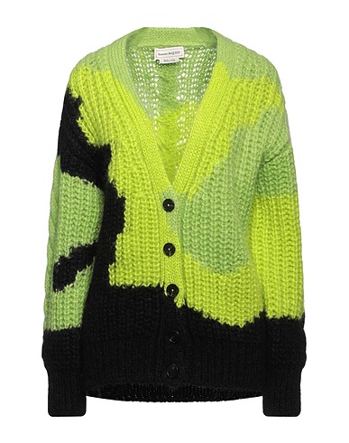 MCQUEEN Cardigan Lime green 60% Mohair wool, 30% Polyamide, 10% Wool