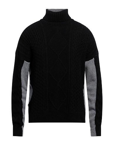 BLAUER. Polo neck Black 80% Wool, 20% Polyamide