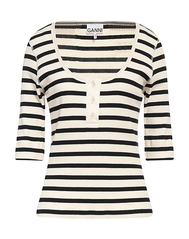 GANNI Pullover Off white 48% Baumwolle, 48% Modal, 4% Elastan