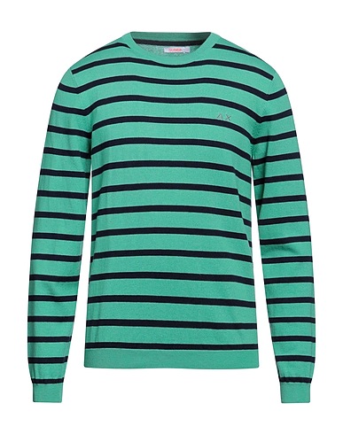 SUN 68 Jumper Green 50% Merino Wool, 50% Cotton