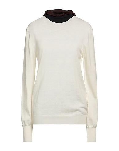 JIL SANDER Jumper Ivory 83% Virgin Wool, 12% Viscose, 3% Polyester, 2% Silk