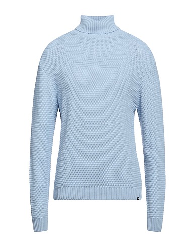 WHY NOT BRAND Polo neck Sky blue 70% Acrylic, 30% Wool