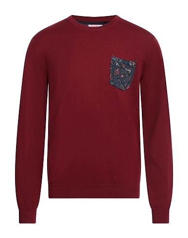 SUN 68 Jumper Burgundy 50% Merino Wool, 50% Cotton