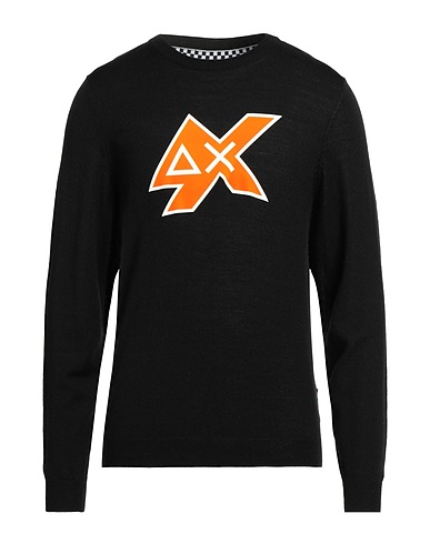 SUN 68 Jumper Black 50% Merino Wool, 50% Acrylic