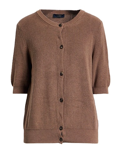 PESERICO Cardigan Brown 100% Cotton