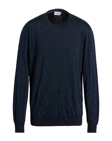 FERRAGAMO Sweater Midnight blue 58% Cotton, 42% Silk