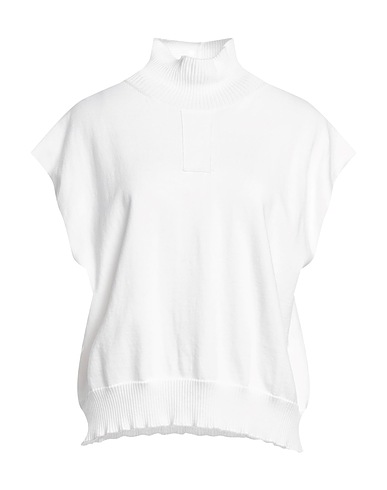 LIVIANA CONTI Polo neck White 100% Cotton, Viscose, Polyamide