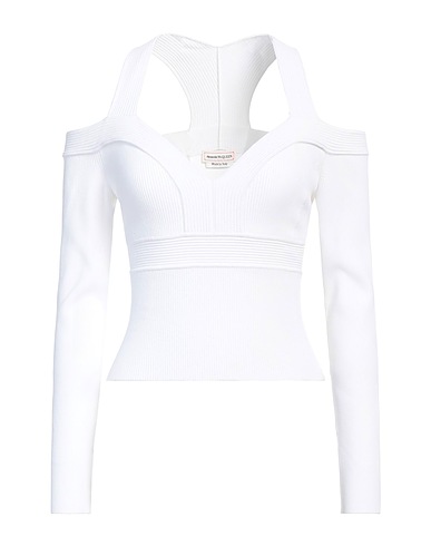 MCQUEEN Sweater White 76% Viscose, 15% Polyester, 8% Polyamide, 1% Elastane