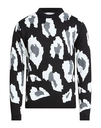 ROBERTO P Luxury Sweater Black 50% Wool, 50% Polyacrylic