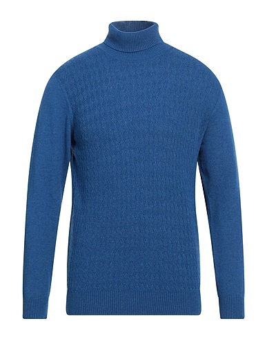 ANGELO NARDELLI Polo neck Blue 40% Merino Wool, 25% Viscose, 25% Polyamide, 10% Cashmere