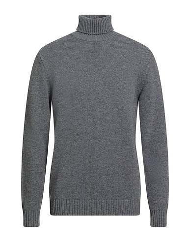 FILIPPO DE LAURENTIIS Polo neck Grey 90% Super 120s Wool, 10% Cashmere