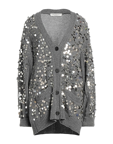 PHILOSOPHY di LORENZO SERAFINI Cardigan Grey 100% Virgin Wool, PVC - Polyvinyl chloride, Polyester
