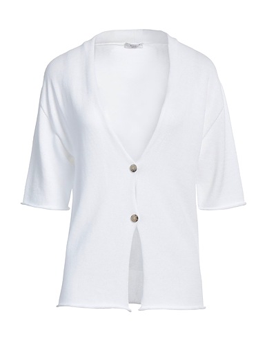 PESERICO Strickjacke Weiß 100% Baumwolle