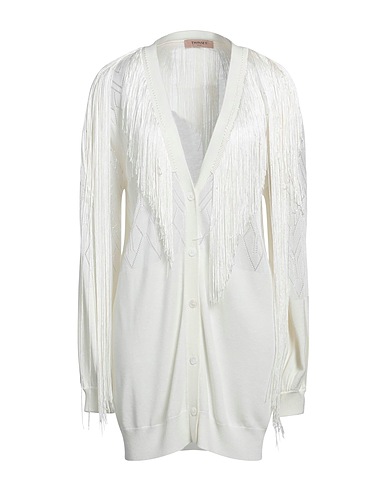 TWINSET Cardigan Cream 100% Viscose, Polyamide, Wool, Polyester