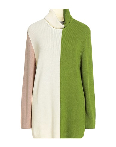 MARIA BELLENTANI Polo neck Light green 50% Viscose, 25% Wool, 25% Acrylic