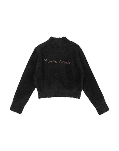 MANILA GRACE Rollkragenpullover Schwarz 100% Nylon