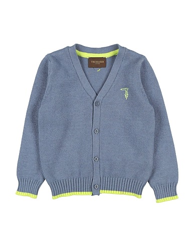 TRUSSARDI JUNIOR Cardigan Slate blue 50% Viscose, 28% Polyester, 22% Nylon