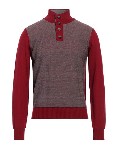 ANGELO NARDELLI Polo neck Burgundy 100% Merino Wool