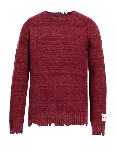 LONGO Jumper Burgundy 100% Merino Wool, Silk