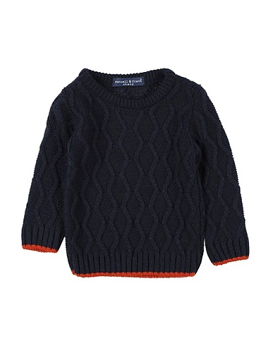 MANUELL & FRANK Sweater Midnight blue 50% Wool, 50% Synthetic fibers