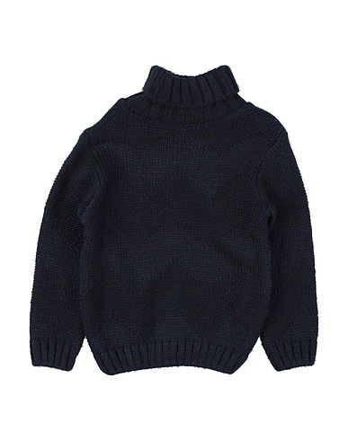 MANUELL & FRANK Polo neck Midnight blue 50% Polyacrylic, 50% Wool