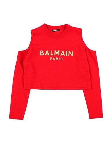 BALMAIN Jumper Red 100% Virgin Wool