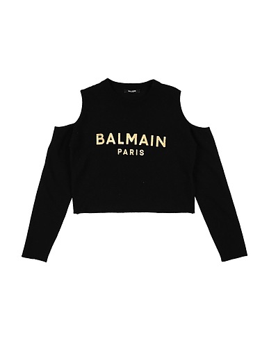 BALMAIN Pullover Schwarz 100% Schurwolle