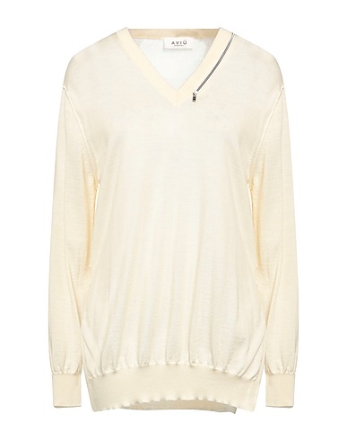 AVIÙ Pullover Panna 70% Lana Vergine, 30% Seta
