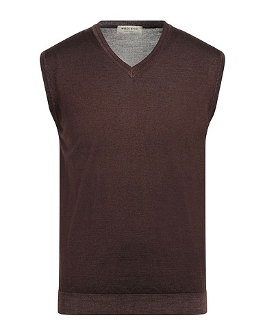WOOL & CO ニットベスト ダークブラウン ウール 100%