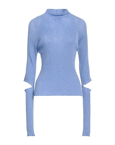 DES_PHEMMES Polo neck Pastel blue 70% Viscose, 15% Polyester, 15% Metallic Polyester