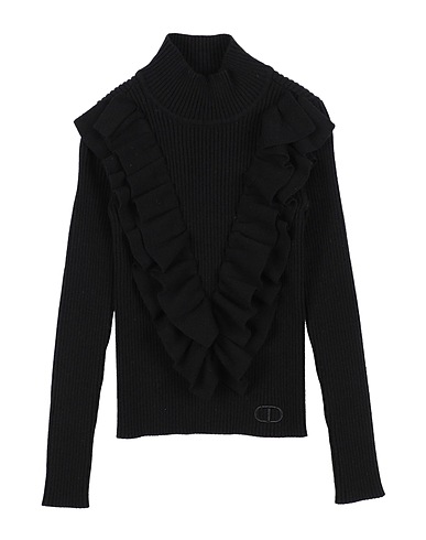 TWINSET タートルネック ブラック レーヨン 62% / ポリエステル 38%